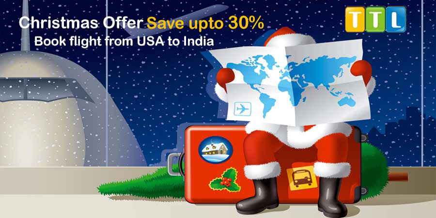 This Christmas Save up to 30% on flights to India from USA
